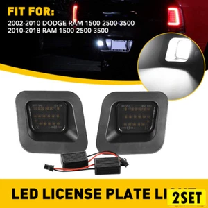 2Set LED License Rear Plate For Lights Dodge 2003-2018 Ram 1500 2500 SMOKED 3500 - Picture 1 of 11