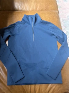 Women's Lululemon Run to Reset Half Zip Size S Night Diver Blue Pullover Teal - Picture 1 of 7