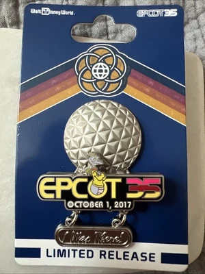 Prendedor de lanzamiento limitado I Was There 2017 Disney EPCOT 35 aniversario con figura Foto 1 de 3