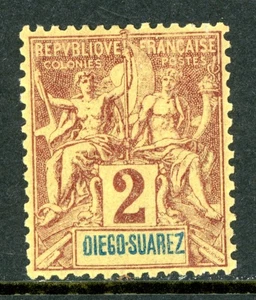 France Colonies 1894 Diego Suarez 2¢ Brown Scott #39 Mint G164 - Picture 1 of 6