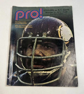 Pro! Magazine Pittsburgh Steelers vs NY Giants 11/21/1971 - Image 1 of 2
