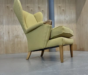 Parker Knoll 1960’s Papa Bear Wingback Armchair in Mustard Wool & Mohair - Picture 1 of 9