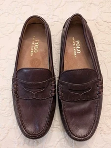 POLO RALPH LAUREN HERREN HALBSCHUHE 7 D WES DRIVING MOC PENNY STRAP BRÄUNLICH BURGUND - Bild 1 von 10