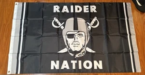 LA Las Vegas Raiders Nation 3 X 5 Ft Black Hole Flag Banner Football Fan Oakland - Picture 1 of 2