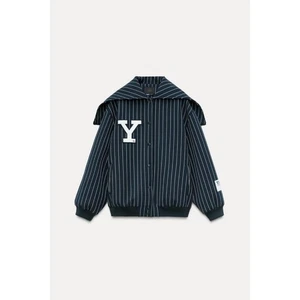 ZARA YALE™ STRIPE BOMBER JACKET - Picture 1 of 4