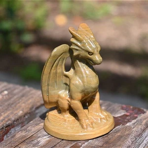 2.8"Natural Alashan agate dragon hand carved Reiki Crystal decor statue gift 1pc - Picture 1 of 13