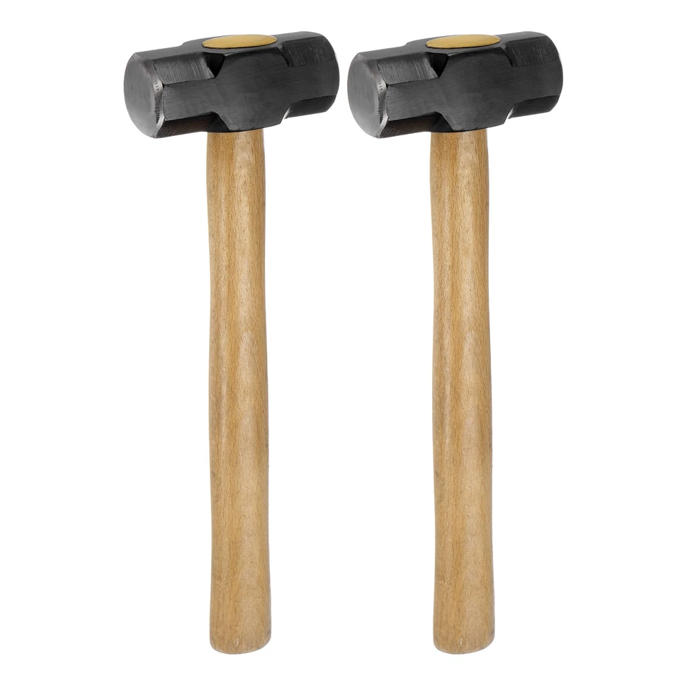 2 Pcs Engineers Hammer 2 Lb Wooden Grip for Home Repairs Black Yellow Foto 1 de 4