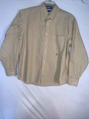 Рубашка мужская Tommy Hilfiger размер Lg 34-35 хаки классика на пуговицах с длинным рукавом - Изображение 1 из 4