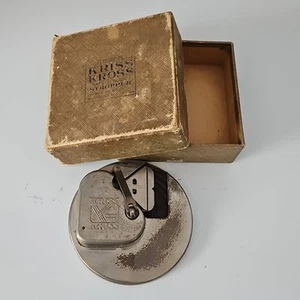 Vtg KRISS KROSS Razor Blade Sharpener Stropper Made In USA Mechanics Work Read - Picture 1 of 9