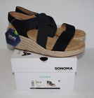 Sonoma Horseradish Rope Wedge Heel Platform Shoes Sz 8.5 Ankle Strap Ortholite