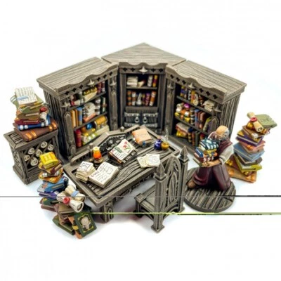 28mm Librarian Reading Room Dungeons & Dragons DnD D&D Village Library Scatter - Image 1 of 4