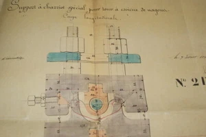 CHEMIN DE FER 1856 SUPPORT CHARIOT TOUR A ESSIEUX WAGON COUPE R3561 DESSIN - Picture 1 of 7