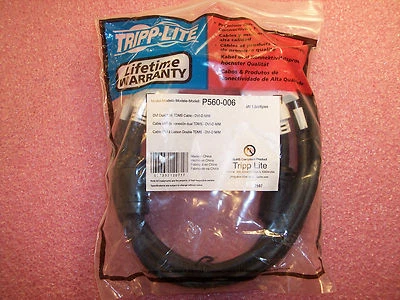 P560-006 TRIPP LITE 6ft DVI DUAL LINK TDMS CABLE DVI-D M/M MONITOR CABLE ROHS - Image 1 of 3