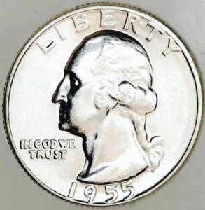 ⭐️1955P⭐️*SILVER*⭐️WASH QUARTER!⭐️SUPERB⭐️GEM⭐️BU+⭐️+! ⭐️HUGE EYE APPEAL$⭐️ - Picture 1 of 2