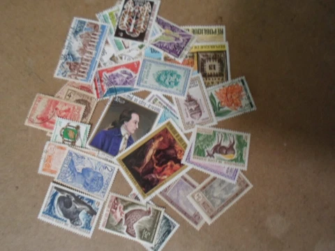 Collection lot 30 different stamps of Ivory Coast Cover