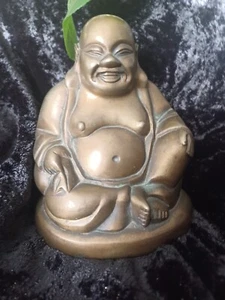 Vintage Buddhism Art bronze 9.309 Ib. Lucky God Hotei - Picture 1 of 10