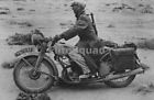 WW2 Picture Photo Soldier German Afrika Korps motorbike Puch 350 GS 0384