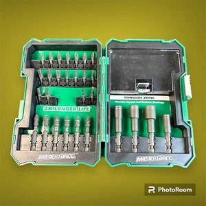 MasterForce 28 piece Assorted Drive Bit Set W/ Case for Drill - Picture 1 of 12