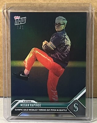 2023 TOPPS NOW PLATINUM #930 MEGAN RAPINOE SEATTLE MARINERS Rainbow Foil 1/1 - Image 1 of 3