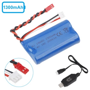 2S Lipo Battery 7.4V 1300mAh 10C w/ JST Plug & Charger for RC Car Off Road Truck - Picture 1 of 8