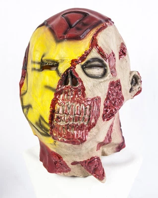 Zombie Iron Man Mask Latex Fancy Dress Halloween Undead Ironman Full Head Adult - Image 1 of 4