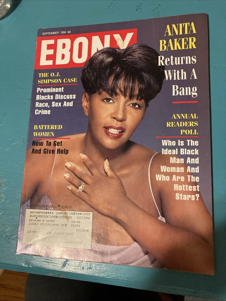 Ebony Magazine September 1994 Anita Baker, The O.J. Simpson Case - Image 1 of 1