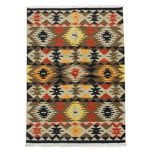 Southwestern Kilim Dhurry Handmade Rug 4x6 feet Wool Large Kelim Rug - Picture 1 of 4