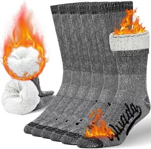 Merino Wool Hiking Socks Thermal Warm Crew Winter Boot Sock For Men Women 3 P... - Picture 1 of 5