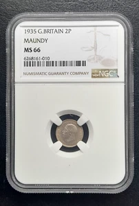 1935 Great Britain MAUNDY 2p Two Pence GEORGE V: NGC MS66 - Picture 1 of 4