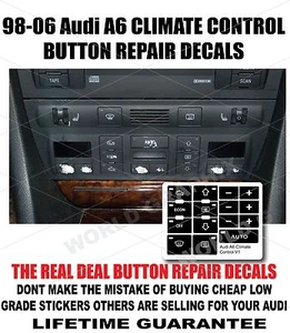 98-06 Audi A6 Climate Control Button Repair Decals Stickers Worn Button Repair - Picture 1 of 1
