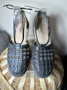 Sandali Pikolinos Cadamunt espadrillas in pelle neri da donna US 9,5/10 EU 40 - Foto 1 di 6