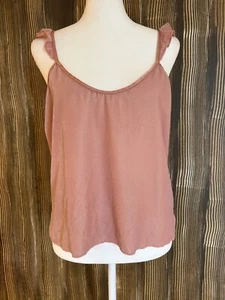 Victoria's Secret Pink Ruffle Velvet Velour Cami Tank Y2K 90s Open Back Size L - Picture 1 of 9