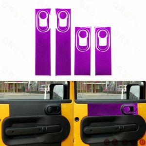 Door Handle Frame Cover Trim For Jeep Wrangler 2007-10 16Pcs Purple Carbon Fiber - Picture 1 of 6