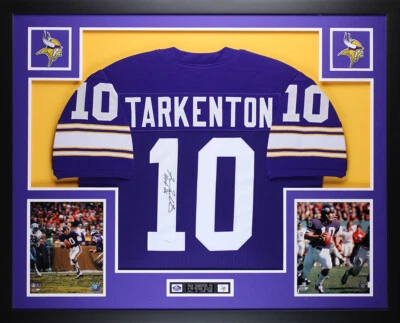 Fran Tarkenton Autographed and Framed Purple Vikings Jersey JSA Auto COA - Image 1 of 4