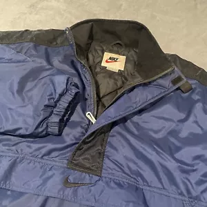 Vintage Nike Jacket Mens L Blue Anarok Center Swoosh Half Zip Pullover Y2K 90s - Picture 1 of 10