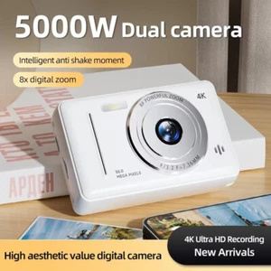 Cámara digital LCD 50MP 8x zoom enfoque automático doble lente mini videocámara 4K HD - Imagen 1 de 27