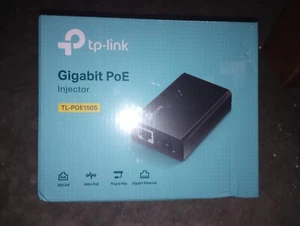 TP-LINK TL-PoE150S | TP Link Gigabit PoE Injector, Black, (Factory Sealed-New) - Picture 1 of 1