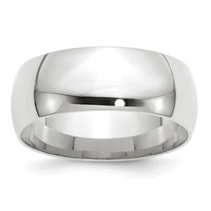 10k White Gold 8mm Lightweight Comfort Fit Wedding Band Ring Size 9 - Picture 1 of 3
