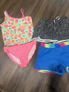 Girls Swimsuit Lot Youth Large Swim Shorts Tankini Old Navy Op - Picture 1 of 15