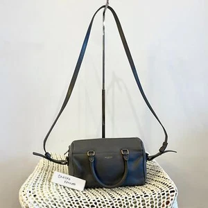 Saint Laurent YSL Lona Bebé Barril Clásico Mini Bolso de Hombro Cartera Yves Gris - Imagen 1 de 15