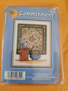 COMMITMENT - Cat & Basket, Quilt Cross Stitch Kit ~ Cross My Heart, Inc. 2001 - Picture 1 of 4