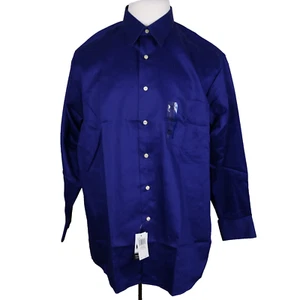 Arrow Men's Wrinkle Free Button-Down Collar Dress Shirt * 17 32/33 * NWT NEW Blu - Picture 1 of 14