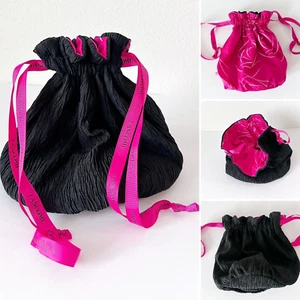 Lancome Kosmetiktasche Wende Kulturbeutel Schwarz Rosa Kordelzug Eimerbeutel Neu - Bild 1 von 7