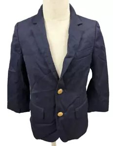 J. Crew Ludlow Crew Cuts Navy Blazer Wool Gold Buttons Youth Boys Size 6 - Picture 1 of 8