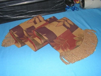 Fall Table Runner Tapestry 78” x 12" - Fall Leaf Decor W/Tassels - Image 1 of 4