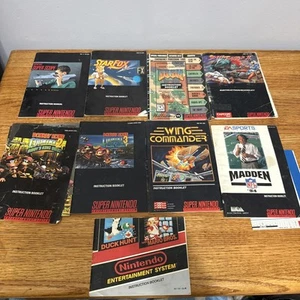 Lot of 8 Super Nintendo SNES Manual game instructions manuals - Imagen 1 de 12