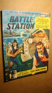 MEN'S ADVENTURE MAG - BATTLE STATION 1 *SOLID* 1961 GUSSEISEN SARG SEX AUF SEE - Bild 1 von 3