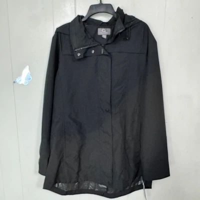 Gallery New York Impermeable Negro Mujer Talla L Chaqueta Ligera con Capucha Nuevo Foto 1 de 4
