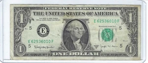 $1 Fancy One Dollar Note Bill 1963B JOSEPH W. BARR E62536010F (62 years) RARE - Picture 1 of 2