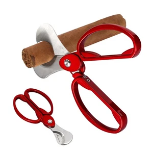 Stainless Steel Cigar Cutter Sharp Double Blades Knife Scissors Portable Travel - Picture 1 of 6